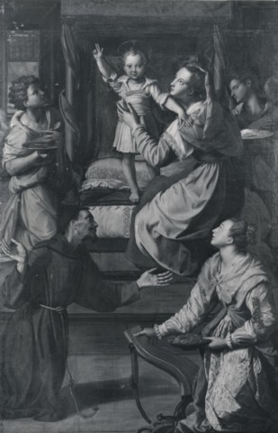 Anonimo — Allori Alessandro - sec. XVI - Madonna con Bambino, angeli, san Francesco d'Assisi e santa Lucia — insieme